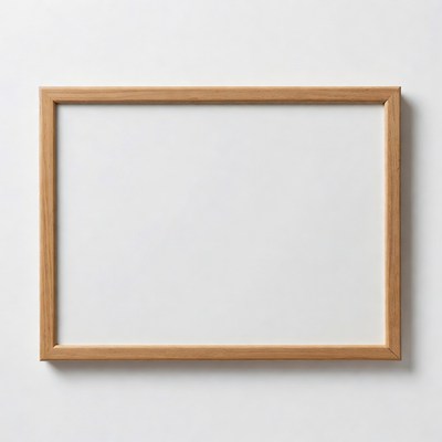 Wooden frame on white background