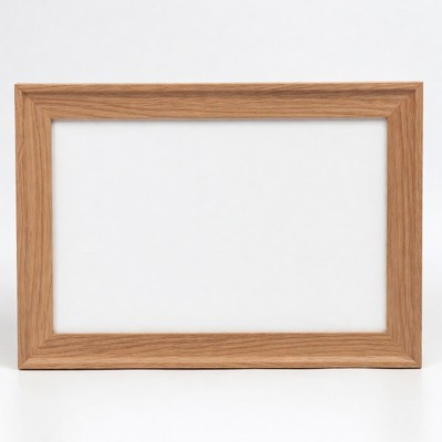 Empty wooden frame on a white background