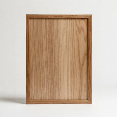 Wooden frame on white background