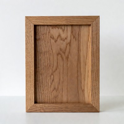 Wooden frame on plain background