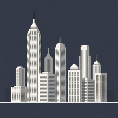 City skyline at night