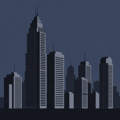 City skyline at night