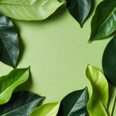 Fresh green leaves on a background