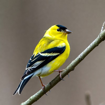 Goldfinch perched on a branch
