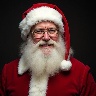 Santa claus in festive attire smiling