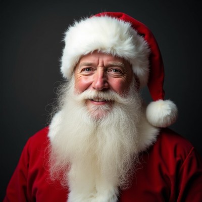 Man dressed as santa claus smiling joyfully