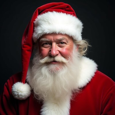 Santa claus portrait with smile and hat