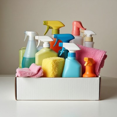 Cleaning supplies on display