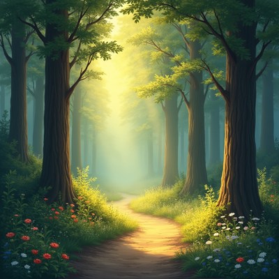 Pathway through a forest in daylight