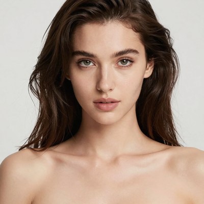 Woman with long hair facing camera