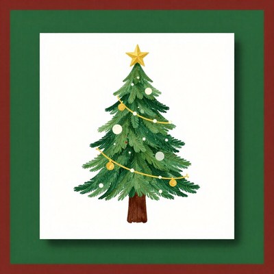 Christmas tree with decorations and star