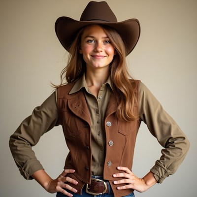 Young girl in cowboy hat