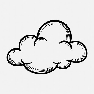 Simple outline of a cloud in black