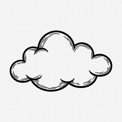 Cloud outline with simple design in black