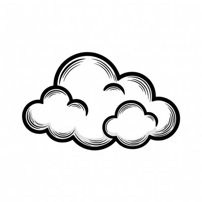 Cloud illustration with simple design