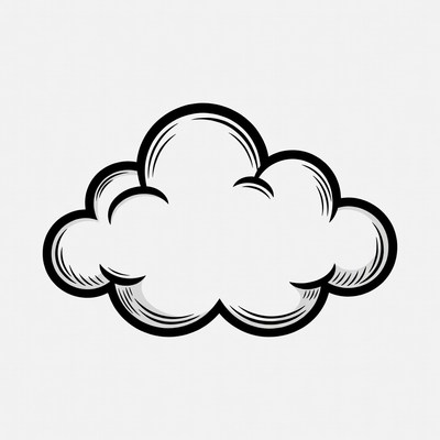 Cloud outline on plain background