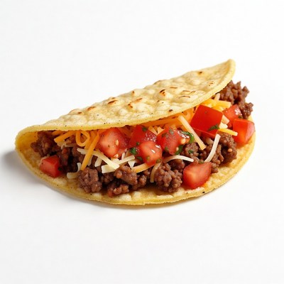 Delicious taco with beef and toppings