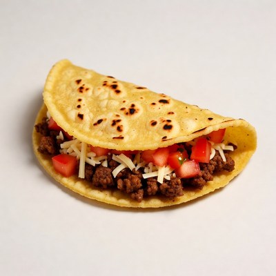 Tasty taco with beef and cheese