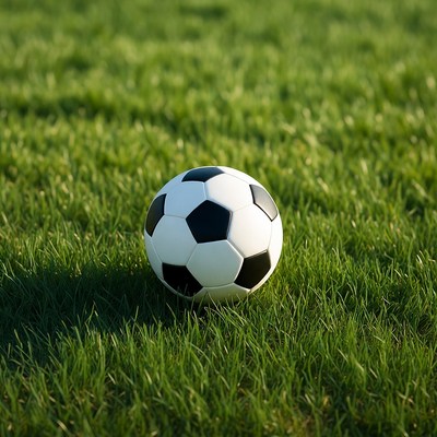 Soccer ball on green grass field