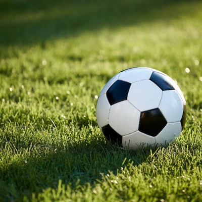 Soccer ball on green grass field
