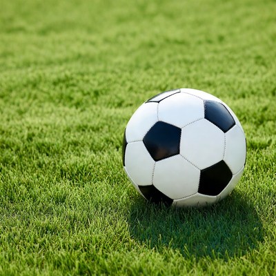 Soccer ball on green grass field