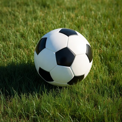 Soccer ball on grassy field