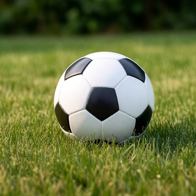Soccer ball on green grass