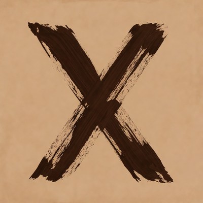 Bold black brushstroke on light background