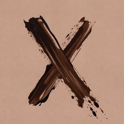 Brown paint strokes on light background