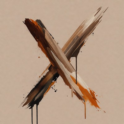 Abstract art with paint strokes and drips