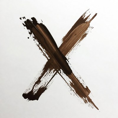Bold brush strokes form large x