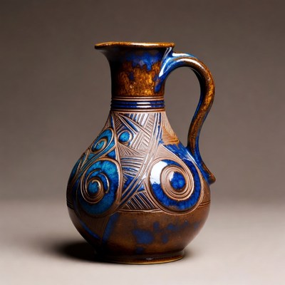 Decorative ceramic jug from unknown origin