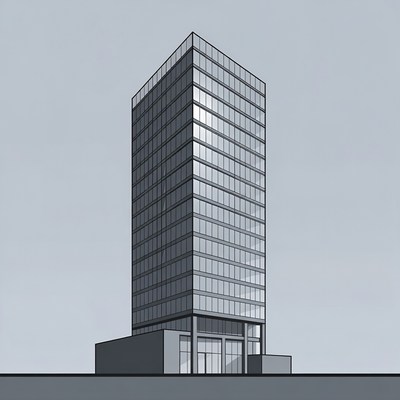 Modern building in urban setting