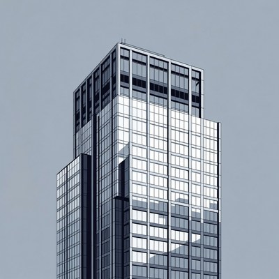 Modern office building with glass features