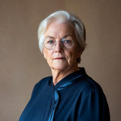 Elderly woman standing with confidence