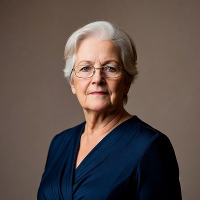 Elderly woman poses for a portrait