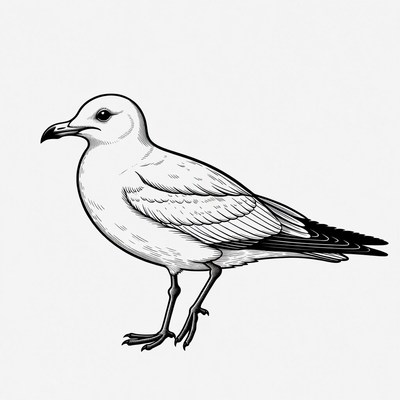 Seagull standing by the shore