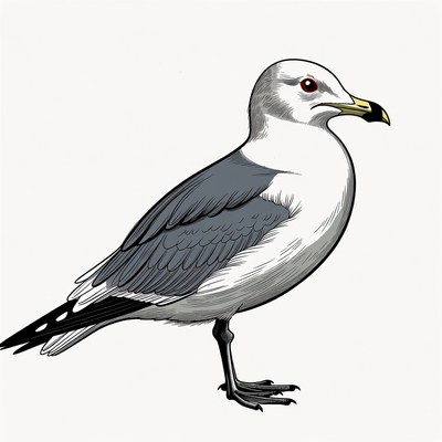 Seagull standing on a plain background