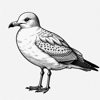 Seagull standing on the sand