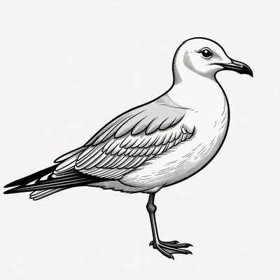 Bird standing on one leg