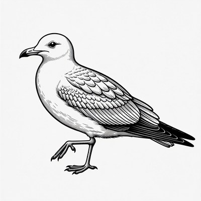 Seagull walking on shore