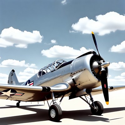 Vintage airplane on runway