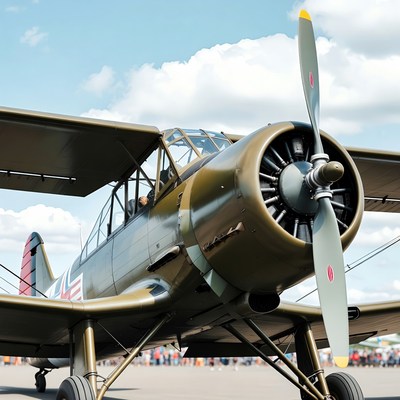 Vintage airplane at airshow event