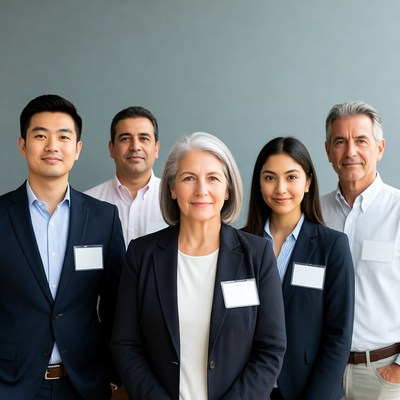 Team of professionals standing together