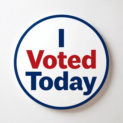 Voting sticker shows participation today