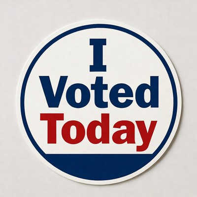 Voting sticker shows engagement on election day