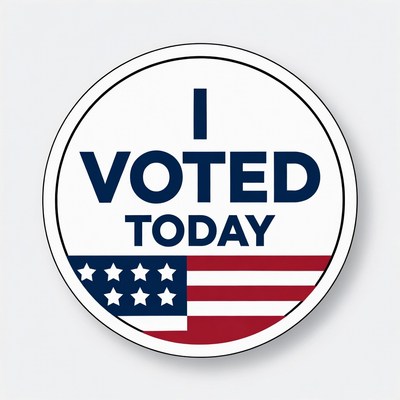 Voter sticker shows participation in election