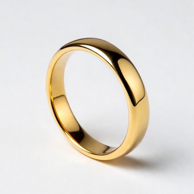 Gold ring on white background
