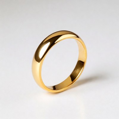 Simple gold ring on a white surface
