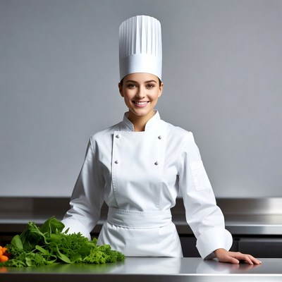 Chef preparing fresh vegetables in kitchen